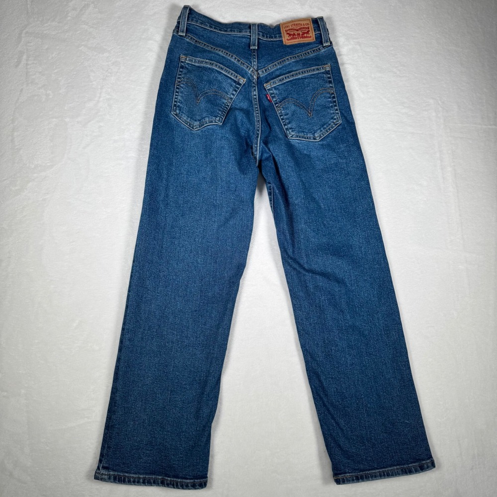 Levis Ribcage Straight Ankle Jeans Blue Denim Button Fly W25 L27 72693-0121 - Picture 3 of 10